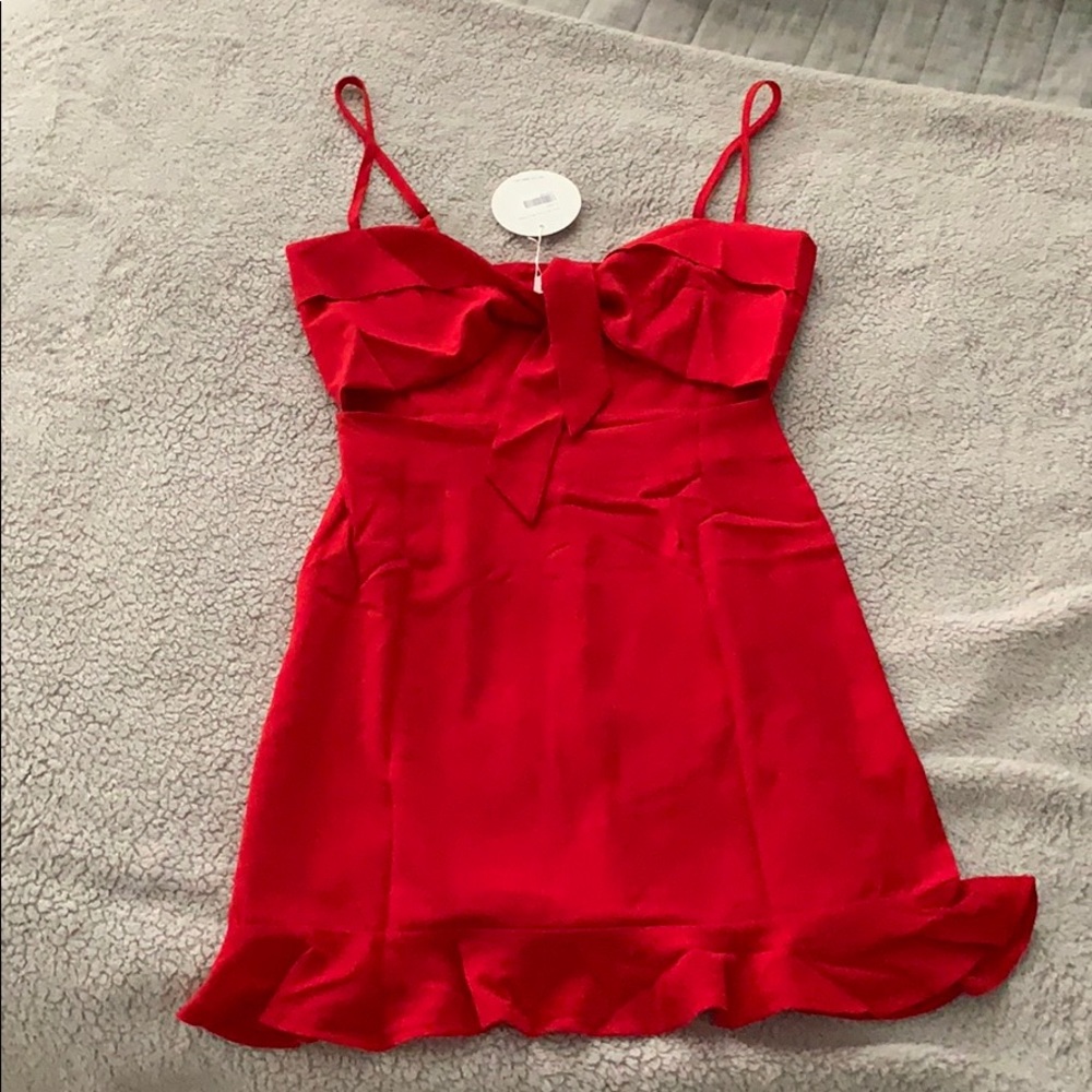 Princess Polly- My Girl- Ava tie front mini dress